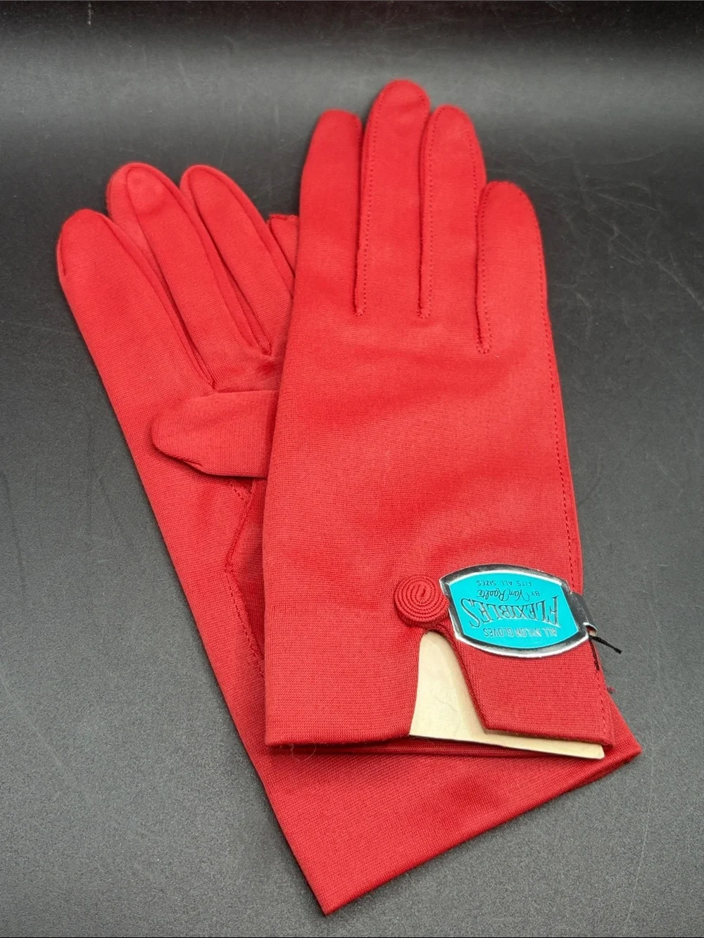 Van Raalte Flexibles Vintage Red Toned Nylon Gloves, Never Worn O/S Original Tag